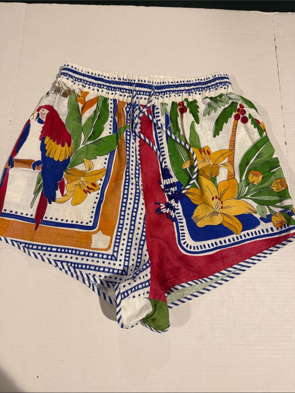 FARM Rio Multicolor Tropical Parrot Print Athletic Shorts